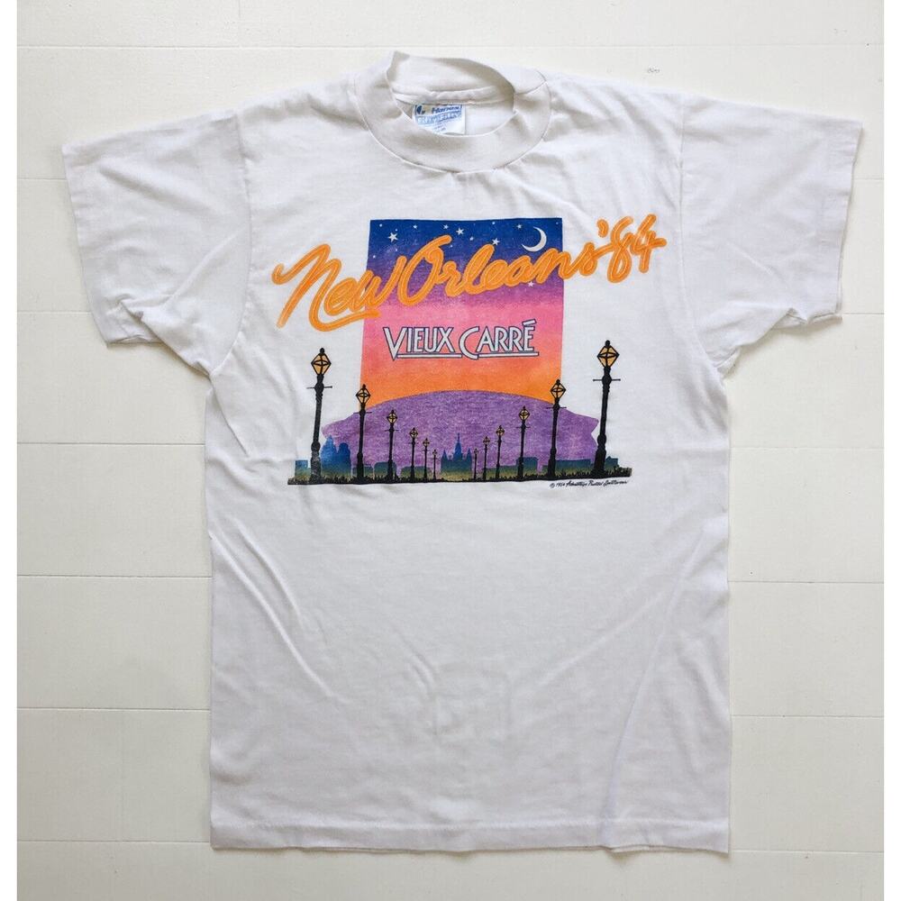 Vintage vieux carre new orleans 1984 80s Single Stitch T-Shirt Small